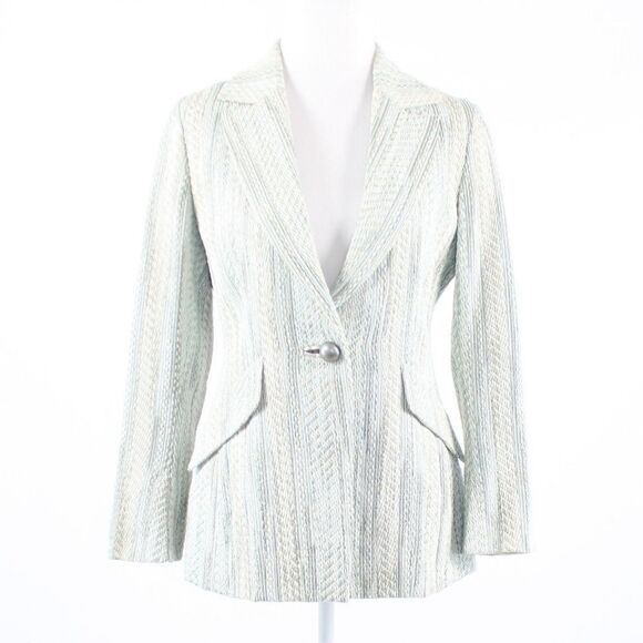 Eccoci Jackets & Blazers - Eccoci beige uneven striped coat 8
